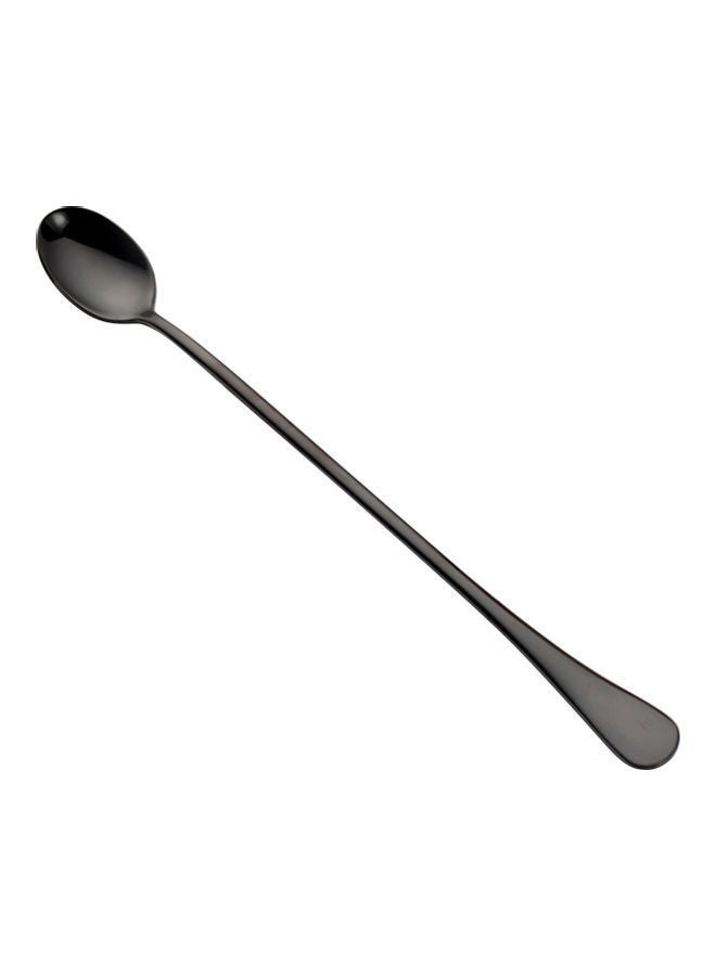 9-inch Iced Tea Spoon Stainless Steel Long Handle Milkshake Coffee Stirring Titanium Plating Black 24*2.6*3.5cm - Image 1
